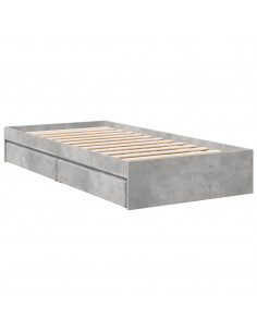 Giroletto Cassetti Grigio Cemento 90x190 cm Legno Multistrato