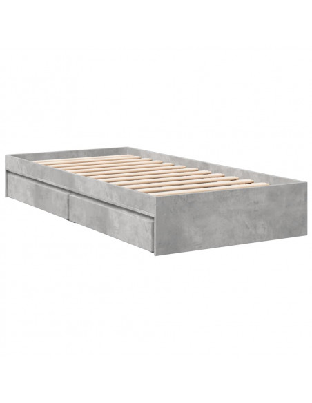 Giroletto Cassetti Grigio Cemento 90x190 cm Legno Multistrato