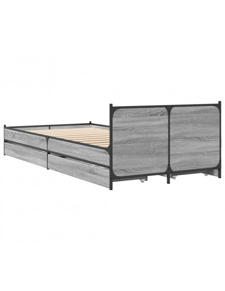 Giroletto Cassetti Grigio Sonoma 100x200 cm Legno Multistrato
