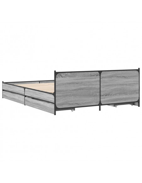 Giroletto Cassetti Grigio Sonoma 120x190 cm Legno Multistrato