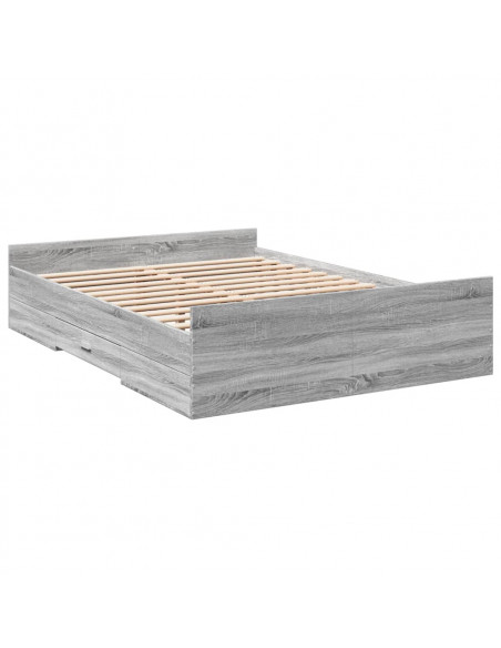 Giroletto Cassetti Grigio Sonoma 135x190 cm Legno Multistrato