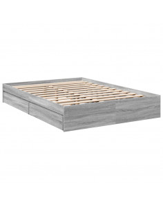 Giroletto Cassetti Grigio Sonoma 135x190 cm Legno Multistrato