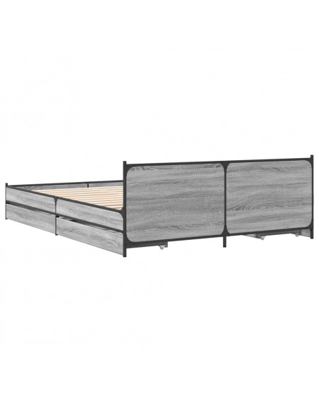 Giroletto Cassetti Grigio Sonoma 140x200 cm Legno Multistrato