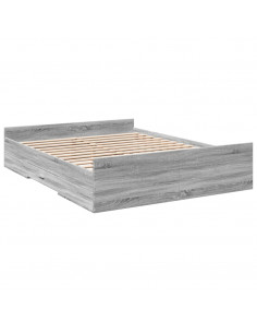 Giroletto Cassetti Grigio Sonoma 140x200 cm Legno Multistrato