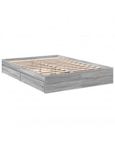 Giroletto Cassetti Grigio Sonoma 140x200 cm Legno Multistrato