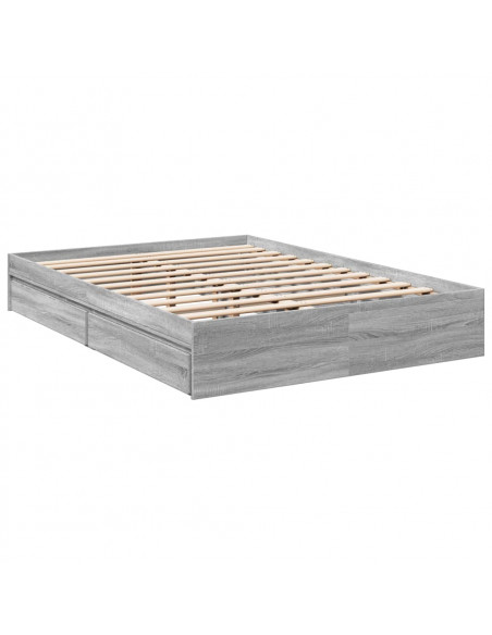 Giroletto Cassetti Grigio Sonoma 140x200 cm Legno Multistrato