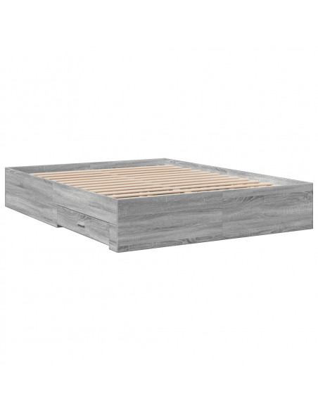 Giroletto Cassetti Grigio Sonoma 150x200 cm Legno Multistrato