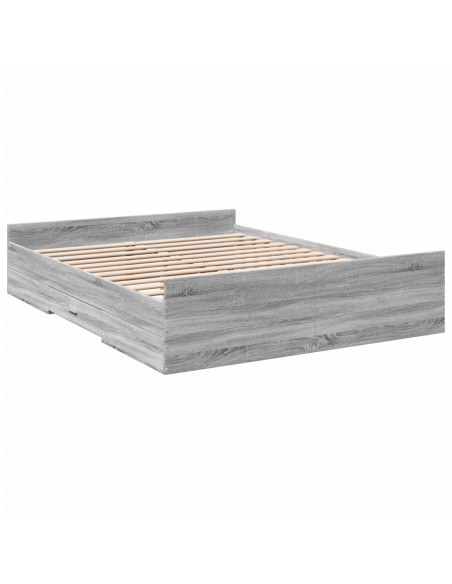 Giroletto Cassetti Grigio Sonoma 150x200 cm Legno Multistrato