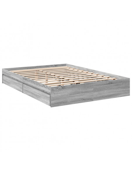 Giroletto Cassetti Grigio Sonoma 160x200 cm Legno Multistrato