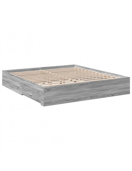 Giroletto Cassetti Grigio Sonoma 180x200 cm Legno Multistrato