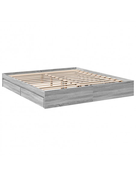 Giroletto Cassetti Grigio Sonoma 180x200 cm Legno Multistrato