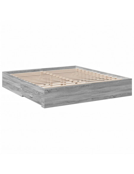 Giroletto Cassetti Grigio Sonoma 200x200 cm Legno Multistrato