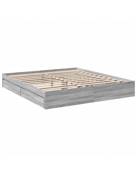 Giroletto Cassetti Grigio Sonoma 200x200 cm Legno Multistrato