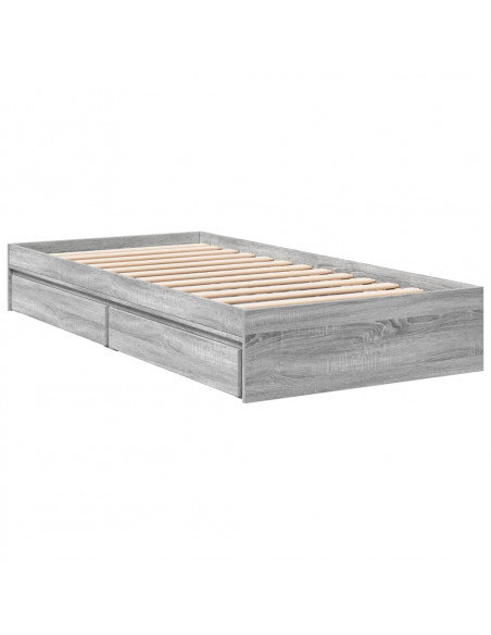 Giroletto Cassetti Grigio Sonoma 90x190 cm Legno Multistrato