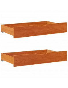 Giroletto Cassetti Marrone Cera 135x190 cm Legno Massello Pino