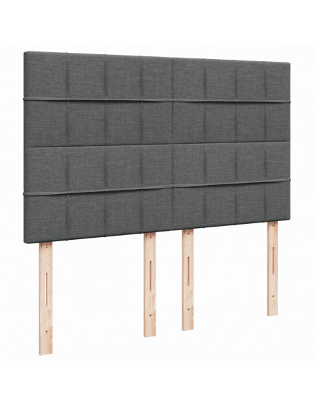 Giroletto a Molle con Materasso Grigio Scuro 160x200 cm Tessuto
