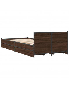 Giroletto Cassetti Rovere Marrone 100x200 cm Legno Multistrato