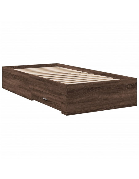 Giroletto Cassetti Rovere Marrone 100x200 cm Legno Multistrato