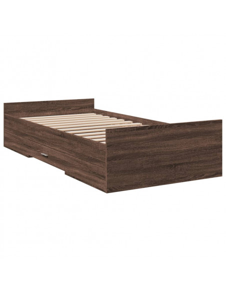 Giroletto Cassetti Rovere Marrone 100x200 cm Legno Multistrato