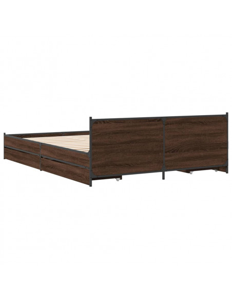 Giroletto Cassetti Rovere Marrone 120x200 cm Legno Multistrato