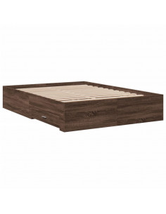 Giroletto Cassetti Rovere Marrone 135x190 cm Legno Multistrato