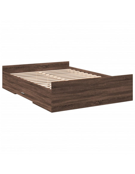 Giroletto Cassetti Rovere Marrone 135x190 cm Legno Multistrato