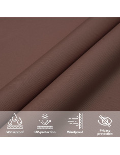 Vela Parasole in Tela Oxford Quadrata 2,5x2,5 m Marrone