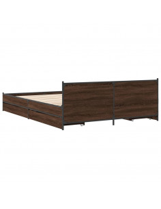 Giroletto Cassetti Rovere Marrone 150x200 cm Legno Multistrato