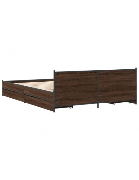 Giroletto Cassetti Rovere Marrone 150x200 cm Legno Multistrato