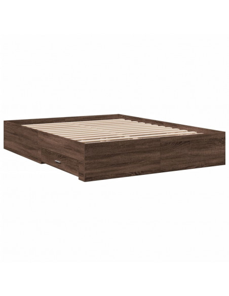 Giroletto Cassetti Rovere Marrone 150x200 cm Legno Multistrato