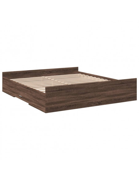 Giroletto Cassetti Rovere Marrone 200x200 cm Legno Multistrato