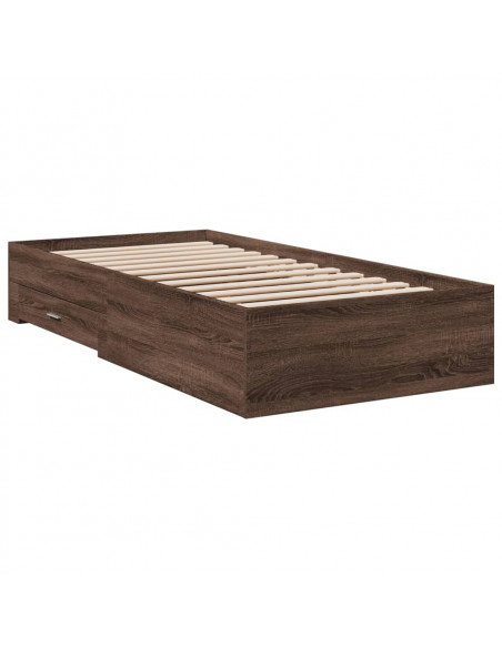 Giroletto Cassetti Rovere Marrone 90x190 cm Legno Multistrato