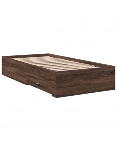 Giroletto Cassetti Rovere Marrone 90x200 cm Legno Multistrato