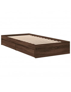 Giroletto Cassetti Rovere Marrone 90x200 cm Legno Multistrato