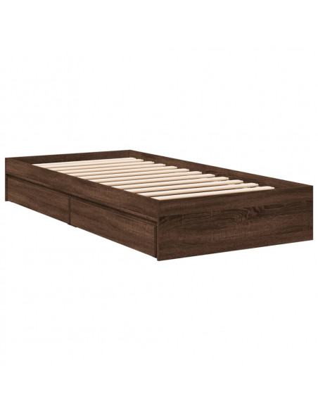 Giroletto Cassetti Rovere Marrone 90x200 cm Legno Multistrato