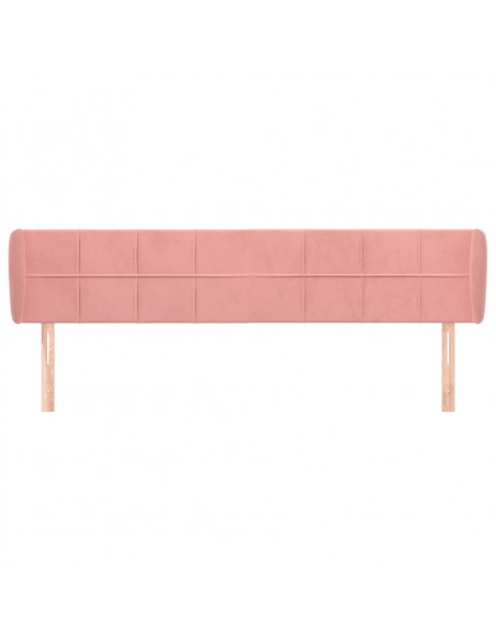 Testiera ad Orecchio Rosa 163x23x78/88 cm in Velluto