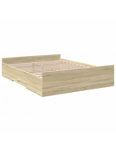 Giroletto Cassetti Rovere Sonoma 160x200 cm Legno Multistrato