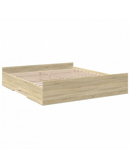 Giroletto Cassetti Rovere Sonoma 180x200 cm Legno Multistrato