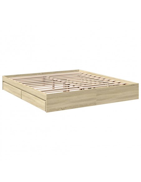 Giroletto Cassetti Rovere Sonoma 180x200 cm Legno Multistrato