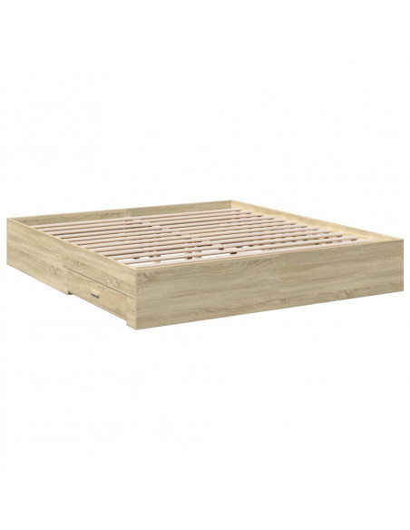 Giroletto Cassetti Rovere Sonoma 200x200 cm Legno Multistrato