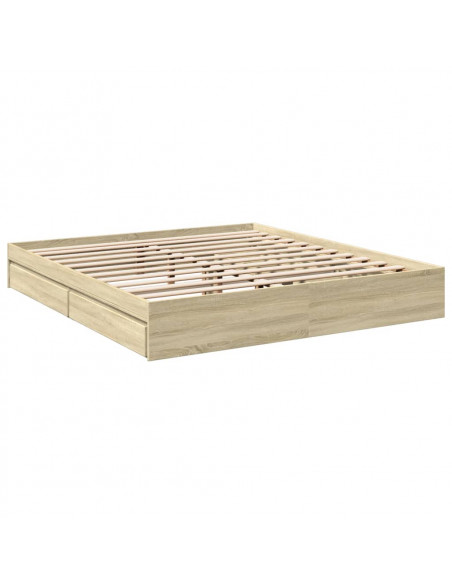 Giroletto Cassetti Rovere Sonoma 200x200 cm Legno Multistrato