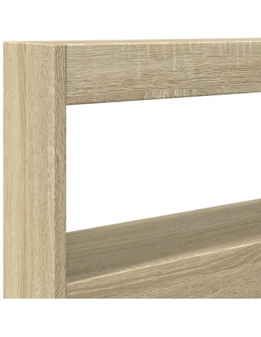 Testiera con Contenitore a LED Rovere Sonoma 100x17x102 cm