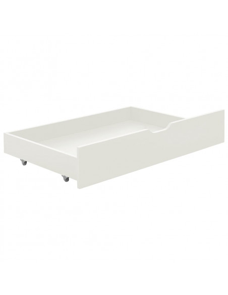 Giroletto con 2 Cassetti Bianco in Legno di Pino 90x200 cm
