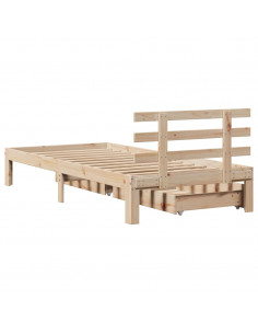 Giroletto con Cassetti 100x200 cm Legno Massello di Pino