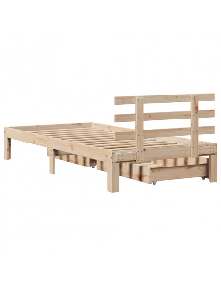 Giroletto con Cassetti 100x200 cm Legno Massello di Pino