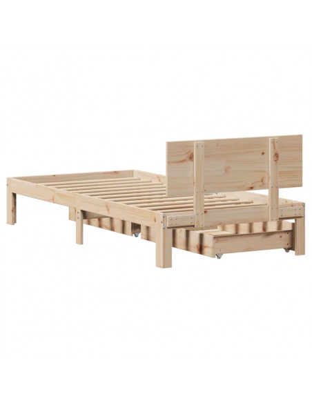 Giroletto con Cassetti 100x200 cm Legno Massello di Pino