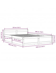 Giroletto con Cassetti 135x190 cm Double