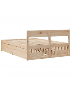 Giroletto con Cassetti 135x190 cm in Legno Massello di Pino