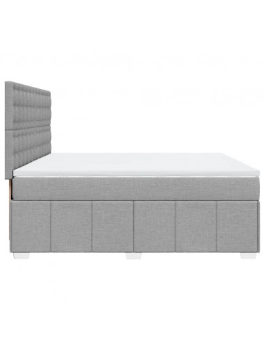 Giroletto a Molle con Materasso Grigio Chiaro180x200 cm Tessuto