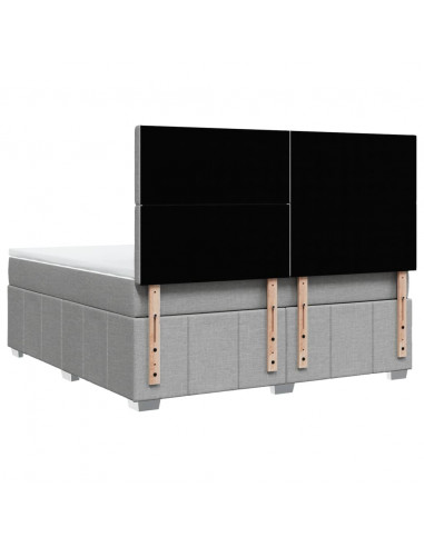 Giroletto a Molle con Materasso Grigio Chiaro180x200 cm Tessuto